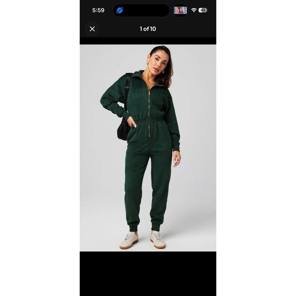 Fabletics Pants - Fabletics Cozy Cord Super Soft Jumpsuit Everpine Size EXTRA SMALL One Piece